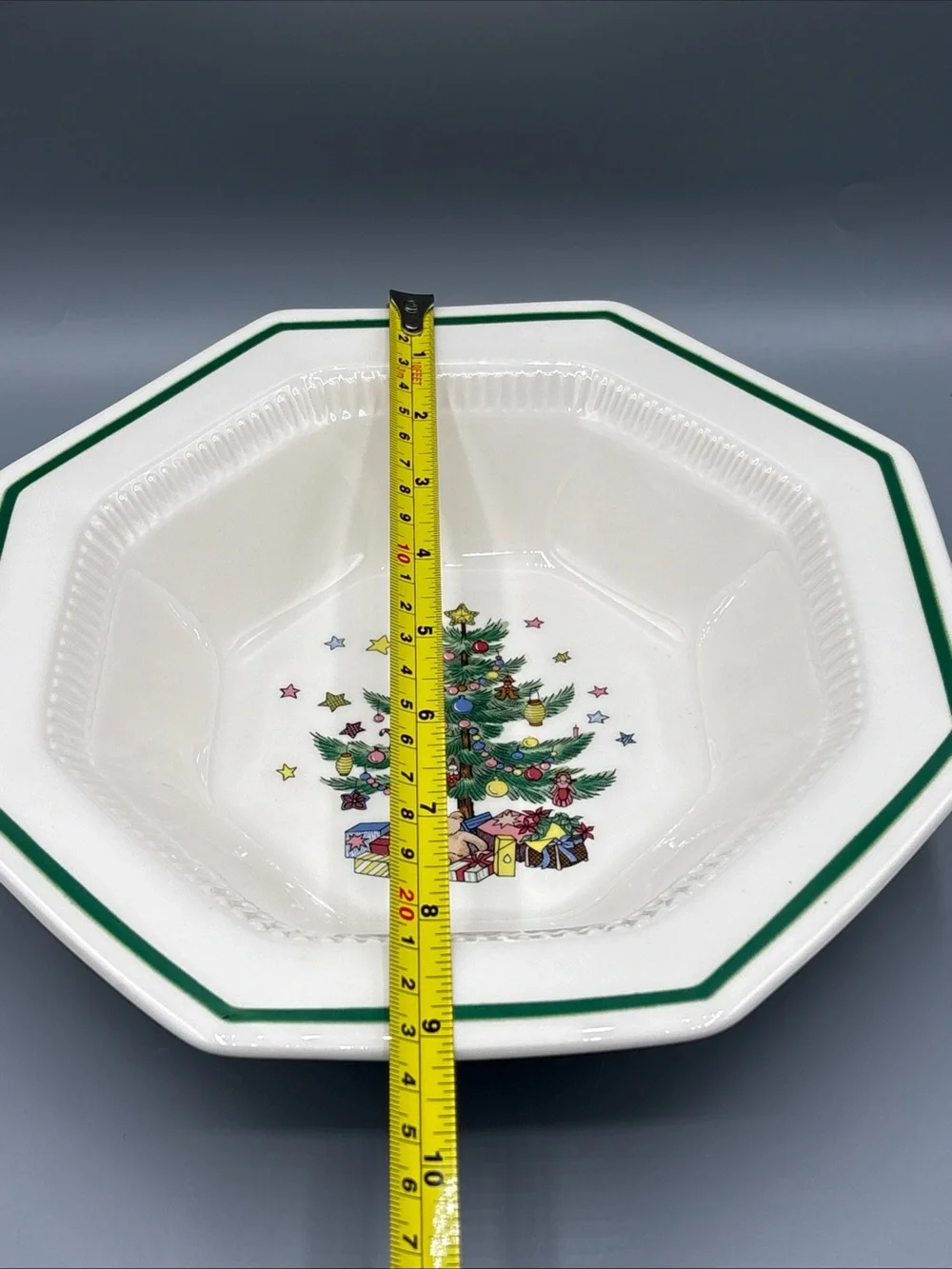 Vintage Nikko CHRISTMASTIME Octagonal Vegetable Serving Bowl EUC No Chips